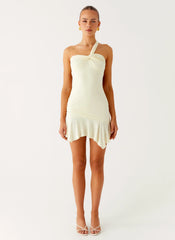 Not Your Fan Cut Out Mini Dress - Yellow